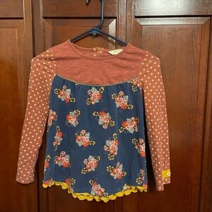 Matilda Jane Floral Blouse with Polka Dot Sleeves